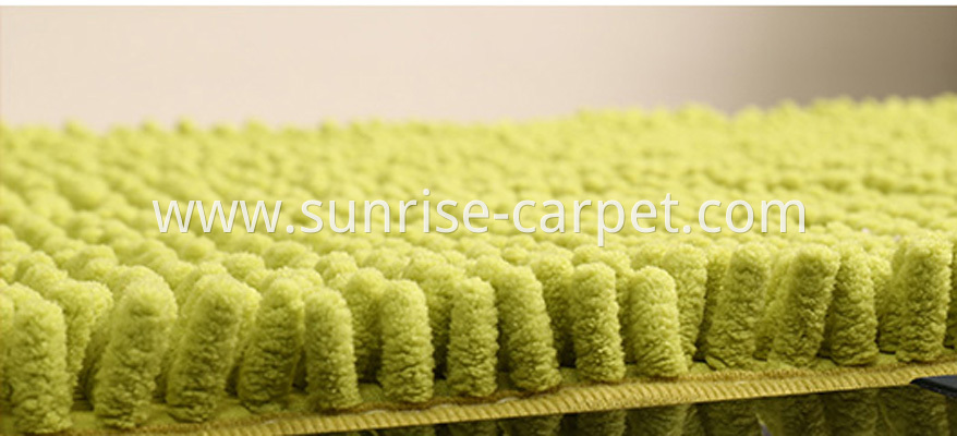 Microfiber Chenille Carpet Rugs green